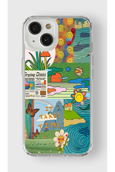 Multitronic حافظة شفافة مطبوعة متوافقة مع هاتف Iphone 14 Plus