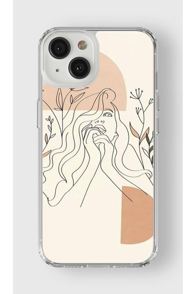 Multitronic حافظة شفافة مطبوعة بتصميم فني متوافق مع هاتف Iphone 13 Mini