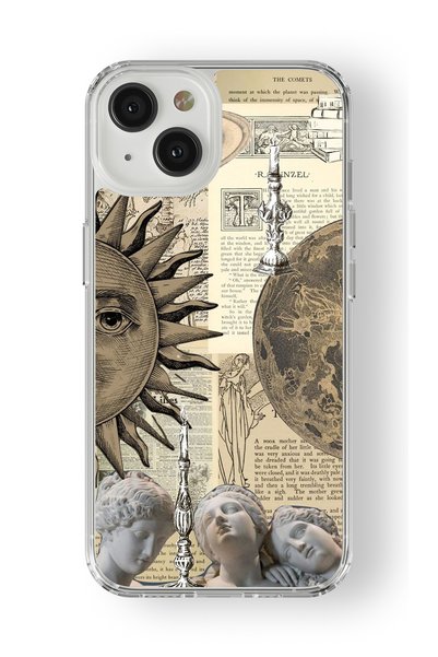 Multitronic iPhone 15 Plus Compatible Vintage Sun Design Printed Transparent ...