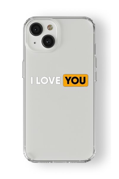 Multitronic حافظة شفافة مطبوعة بتصميم I Love You متوافقة مع هاتف Iphone 13 Mini