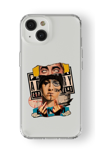 Multitronic حافظة شفافة مطبوعة بتصميم Eminem متوافقة مع هاتف iPhone 13 Mini