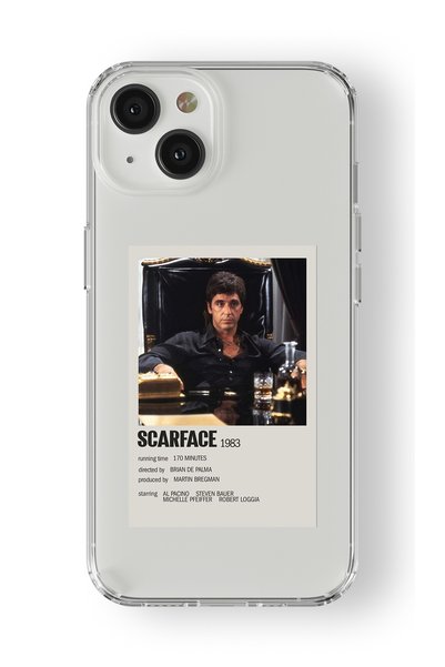 Multitronic حافظة شفافة مطبوعة بتصميم ملصق سكارفيس متوافقة مع هاتف iPhone 15 ...