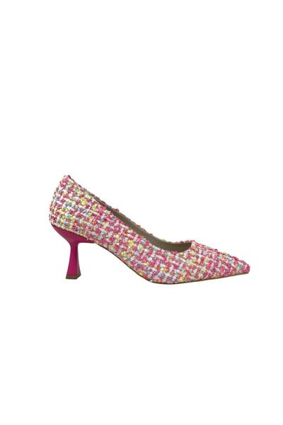 bescobel Women's Fegte Fuchsia Textile Fabric Material Evening Dress Shoes 5 Cm 4125