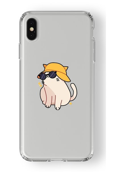 Multitronic iPhone XS Max Compatible Glasses Cat Design Printed Transparent Case