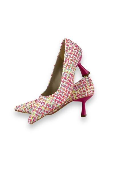 bescobel Women's Fegte Fuchsia Textile Fabric Material Evening Dress Shoes 5 Cm 4125
