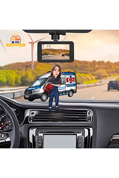3D Hediye Dünyası Araba Dikiz ayna süsü  112 acil servis  hemşire ambulans