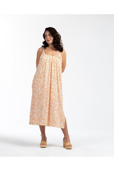 LUOKK Carrol Strappy Midi Length Patterned Plus Size Dress
