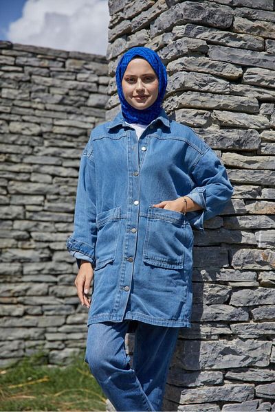 ENZİM JEANS Jachetă de blugi oversize pentru femei