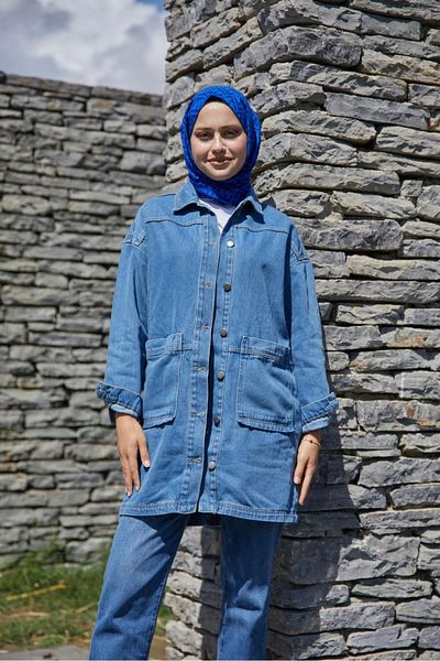 ENZİM JEANS Jachetă de blugi oversize pentru femei
