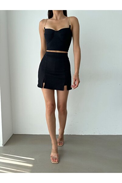 MST CLOTHİNG MST Clothing Γυναικείο Σετ Σορτς-Φούστα με Λουράκι Αλυσίδας από ...