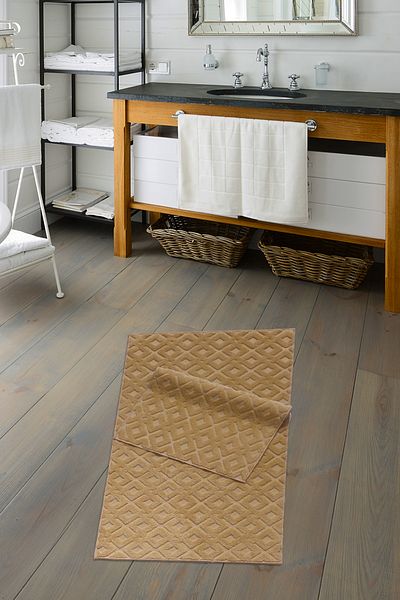 Alanur Home Welsoft Tile Bambo - Σετ Τουαλέτας Μπάνιου 2 τεμαχίων σε μουστάρδα