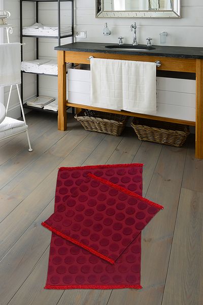 Alanur Home Σετ Τουαλέτας Welsoft Polka Dot Bambo 2 τμχ Claret Red
