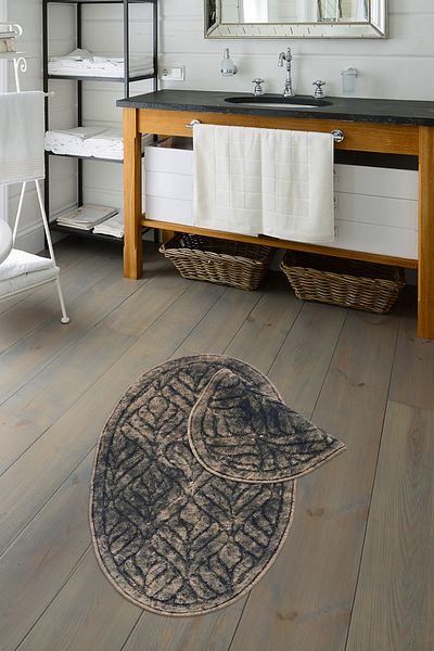 Alanur Home Παλάμη Οβάλ Βαμβακερό Σφουγγαρίστρα 2 Συσκευασιών Αντίκα Ανθρακί