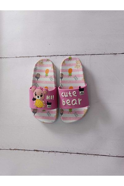 GEZER Girl - Teddy Bear Patterned Non-Slip Pool and Bathroom Slippers