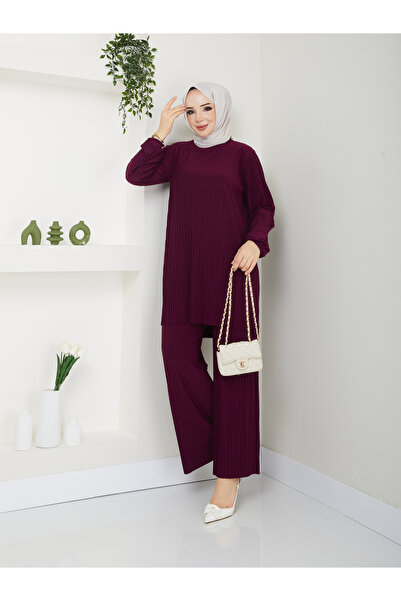 MODAMÜNASİP Harika Kendinden Piliseli Rahat Ve Şık Pantolon İkili Takım ??