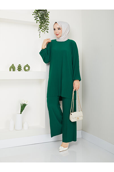 MODAMÜNASİP Set de pantaloni confortabili și eleganti, cu pliuri în sine, din două piese? ?