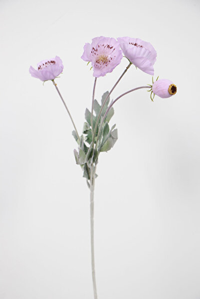 Yapay Çiçek Deposu Yapay Çiçek Tozlu Lüx Anemon Dalı 60 cm Lila