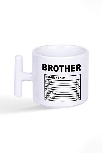 qoeuyl boutique Brother Nutrition Facts Men's Brother Birthday Gift Printed T...
