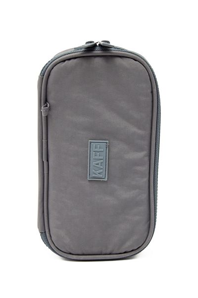 NEMO GROUP Gray Large Pencil Case - Compartmented Crinkle Fabric Organizer