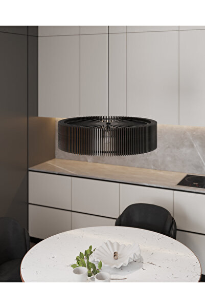 Ferisa Home الثريا الحديثة الظل مضيئة الثريا الخشبية قلادة مصباح غرفة المعيشة...