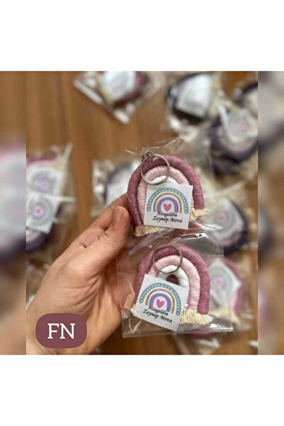 FN Makrome Gökkuşağı Anahtarlık 20 Adet (kişiye Özel)