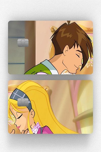 Namgo عبوة من قطعتين من ملصقات تغطية بطاقات Winx Stella و Brandon Chip