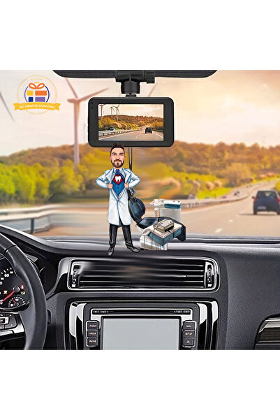 3D Hediye Dünyası Diş hekimi işini aşkla yapan doktor karikatürü Araba Dikiz ...