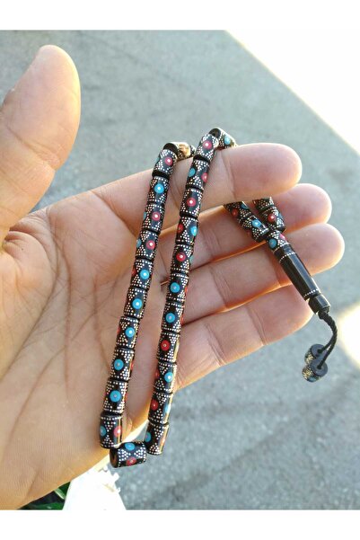 AbbasShop Hakiki Erzurum Oltu Firuze Mercan Işleme Kesme Oltu Taşı Tesbih