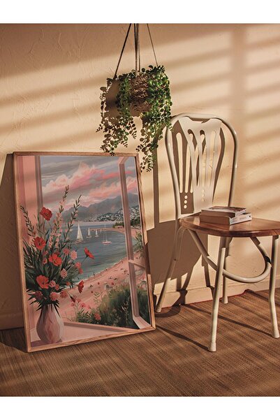 Postifull Çerçevesiz Poster Tablo, Duvar Posteri, Sanatsal Baskı, Kıyı Şeridinde Yansıma , Maximalist No:145