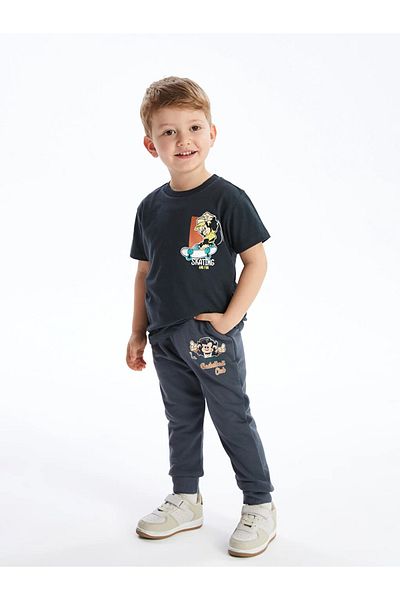 LC Waikiki LCW baby Elastic Waist Nostalgic Monkey Printed Baby Boy Tracksuit Bottom