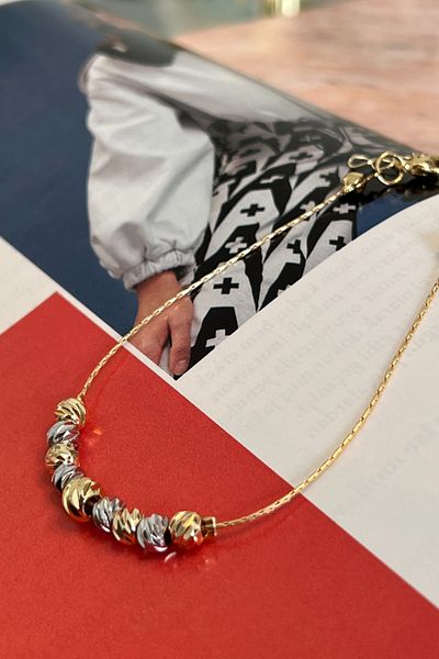 Trendy Butik سوار سلسلة رفيعة من حجر دوريكا بلونين