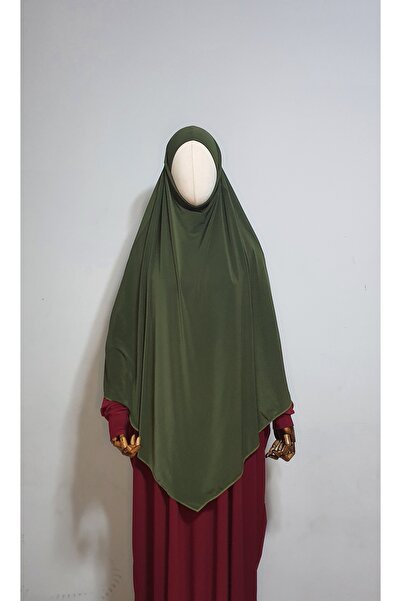 AHRAR tesettür كيمار ساندي سوفل باللون الأخضر الداكن - ماكسي جاهز للحجاب مع ا...
