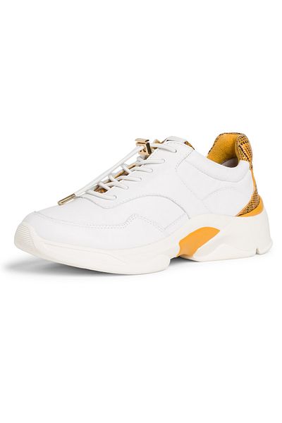 Tamaris 1-23720-24 145 Damen Beyaz Safran Yılan Weiss Leder Spor Ayakkabı