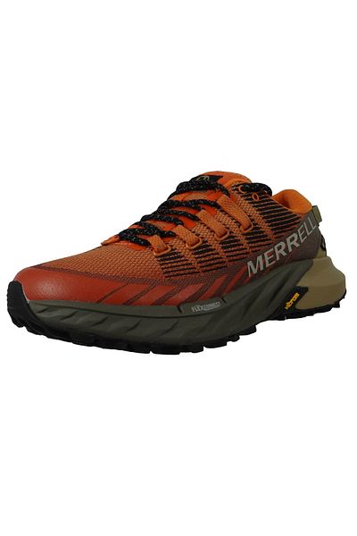 Merrell Herren Trekkingschuhe Wanderschuhe Agility Peak 4 GTX J067345 Orange Exuberance/Olive Textil/Synthet