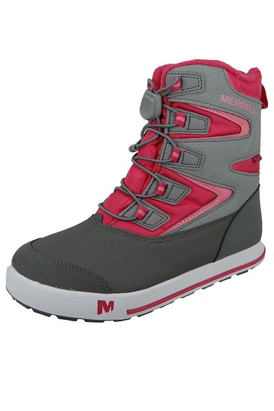 Merrell Kinder Stiefel Winterschuhe Snow Bank 3.0 WTRPF MK165187 Grau Grey Berry Leder