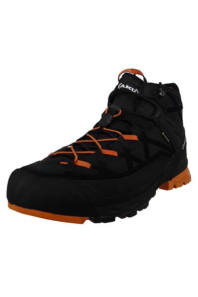 Aku Herren Wanderstiefel Stiefel Rock DFS Mid GTX 718 Schwarz 108 Siyah Turuncu Leder ve Lederimitat ile