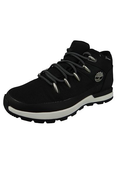 Timberland Herren Sportliche Wanderschuhe Sprint Trekker WP Mid Boot CA266B TB0A266B015 Schwarz Black Mesh Text