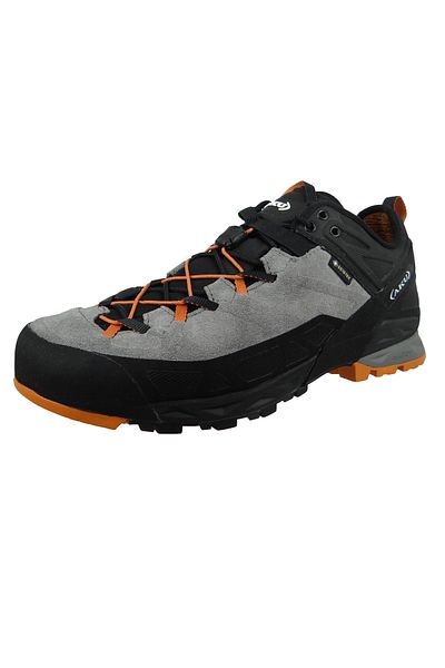 Aku Herren Halbschuhe Wanderschuhe Rock DFS GTX 722 Grau 186 Grey-Orange Wildleder / Wildleder mit VIBRAM Me