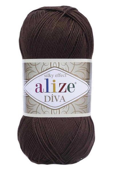 Alize Diva Mercerized 100 GR Πολύχρωμο Μαύρο Καφέ Πλεκτό Χέρι - 26