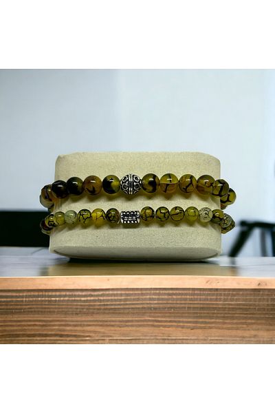 eHediyecim SPIDER AGATE NATURAL STONE BRACELET