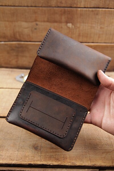 New Coast Leather 1900's Hakiki Deri El Yapımı Tütün Kesesi Tütün Çantası