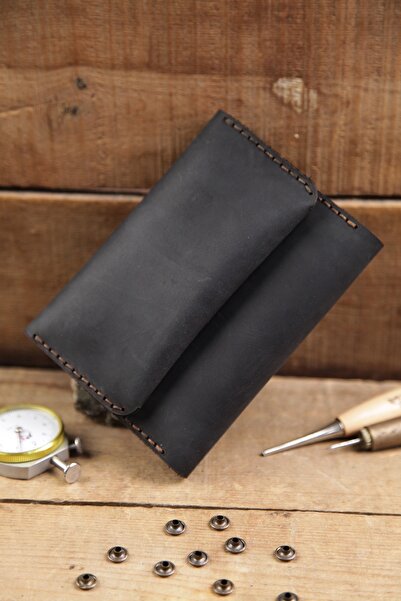 New Coast Leather 1900's Hakiki Deri El Yapımı Tütün Kesesi Tütün Çantası