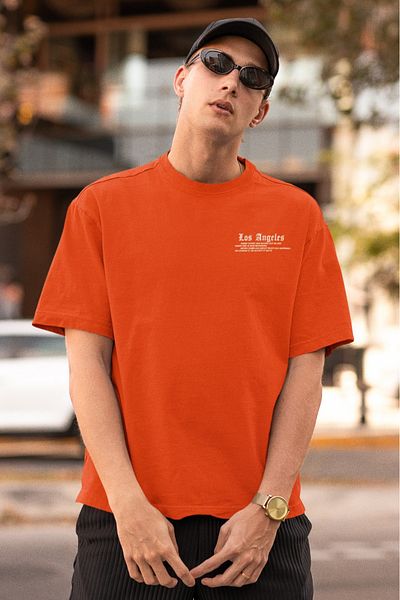 WNWGKN Losangels Printed Oversize Crew Neck T-Shirt