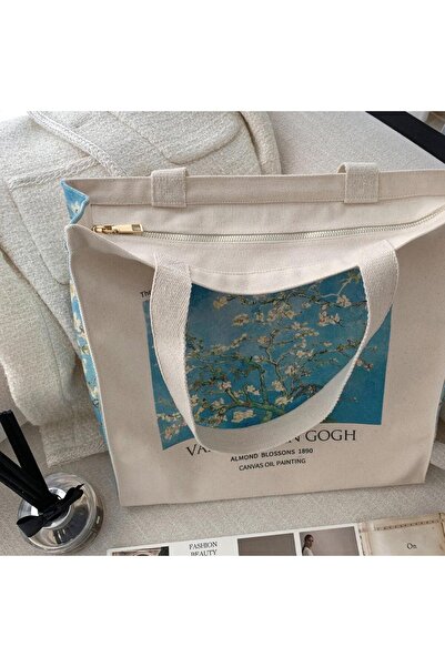 Buka Shops Kiraz Çiçeği Van Gogh Tote Bag Kanvas Çanta