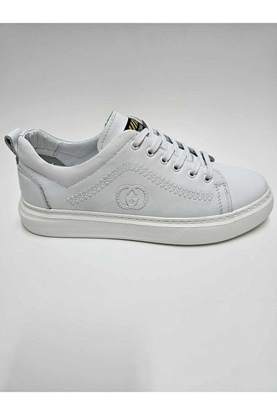 Luis Figo Genuine Leather White Men's Shoes - Size 38-39, Laced