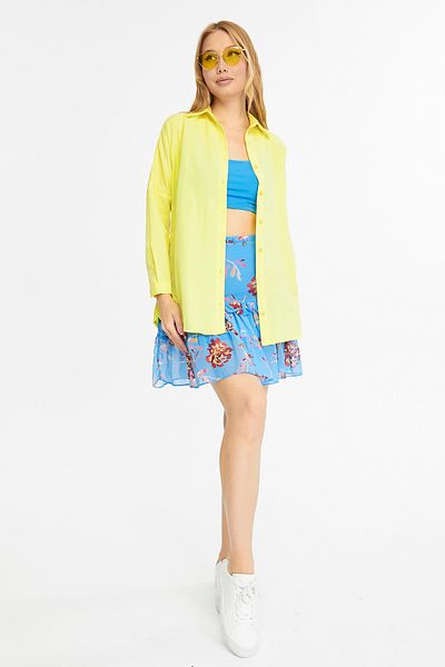 Mad&Calf Γυναικείο Basic Μακρύ Oversize Πουκάμισο