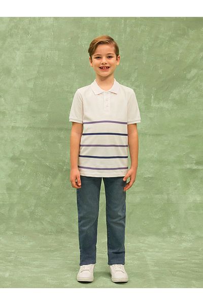LC Waikiki νέα συλλογή Polo Collar ριγέ κοντομάνικο μπλουζάκι για αγόρια πόλη