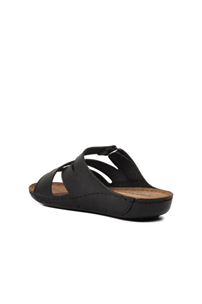 ARYAN 08-054 Μαύρες γυναικείες καλοκαιρινές παντόφλες