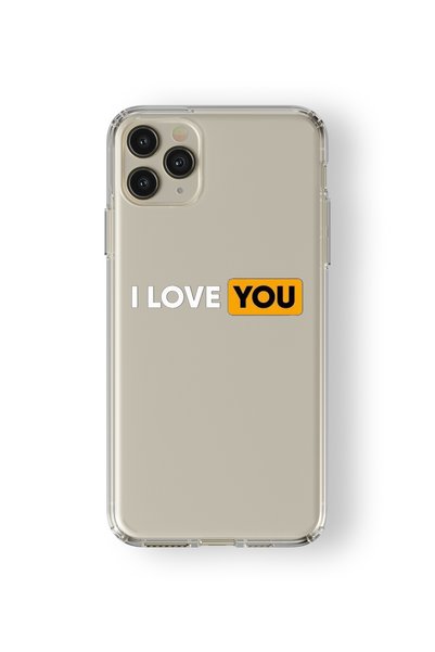 Multitronic حافظة شفافة مطبوعة بتصميم I Love You متوافقة مع هاتف Iphone 11 Pr...