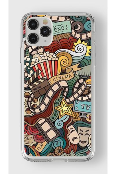 Multitronic حافظة شفافة مطبوعة بتصميم سينمائي متوافق مع هاتف Iphone 11 Pro Max